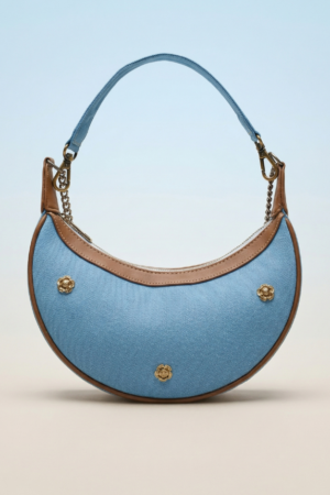Denim Moon Bag