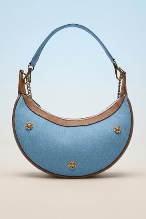 Denim Moon Bag