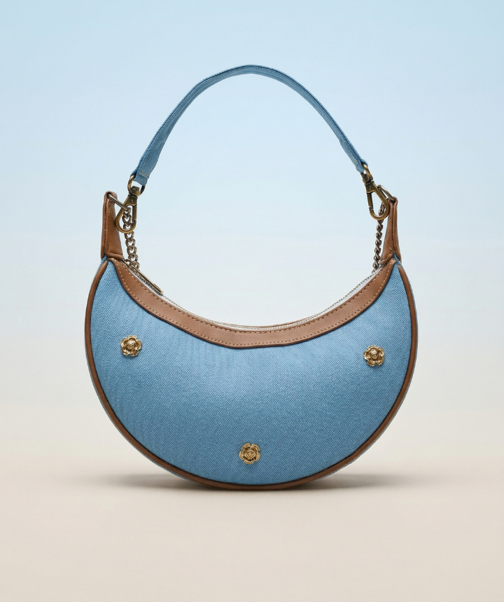 Denim Moon Bag