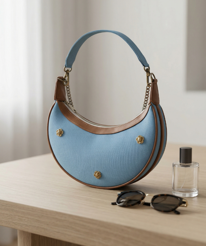 Denim Moon Bag - Image 4